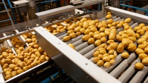 Kartoffeln auf Förderband